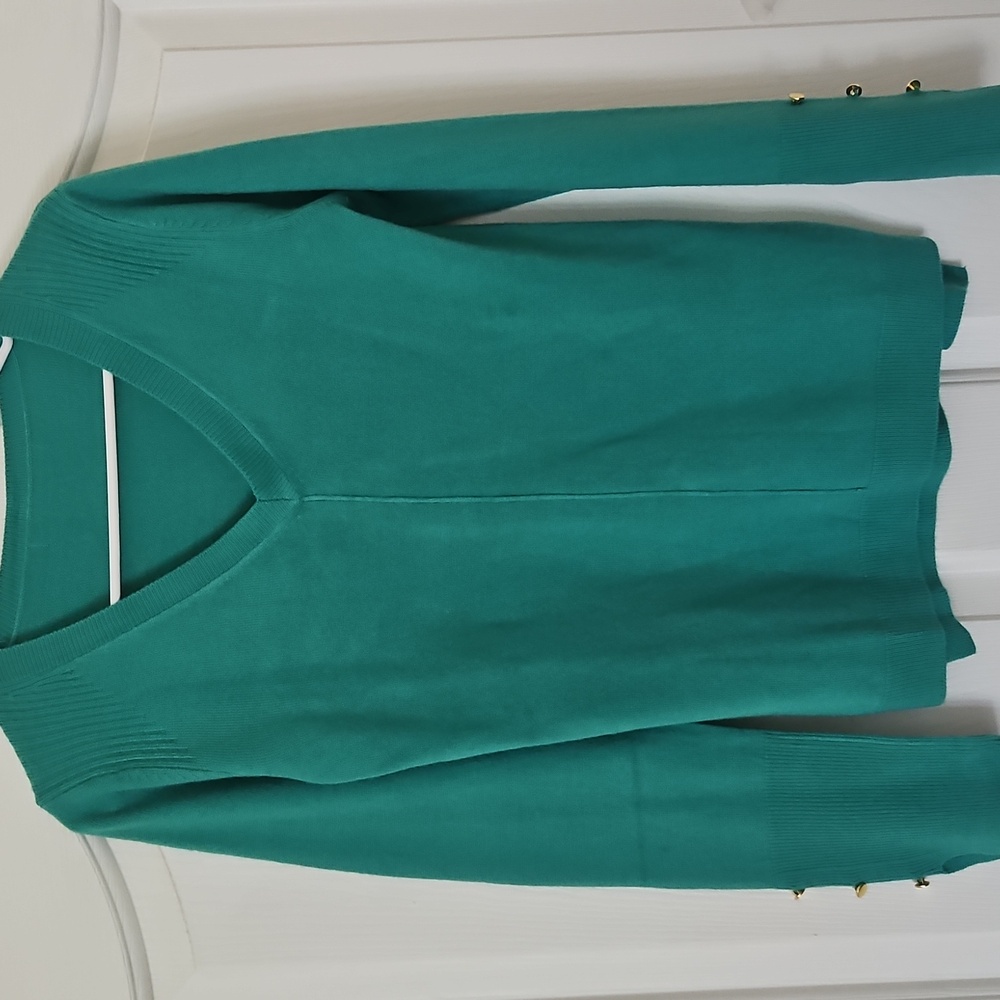 Elegant Green V-Neck Sweater